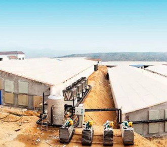 山東淄博養雞場空氣能取暖項目